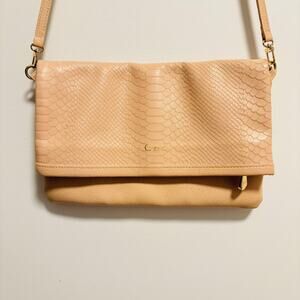 GiGi New York Bag Womens Size Small Beige Leather Python Embossed Crossbody